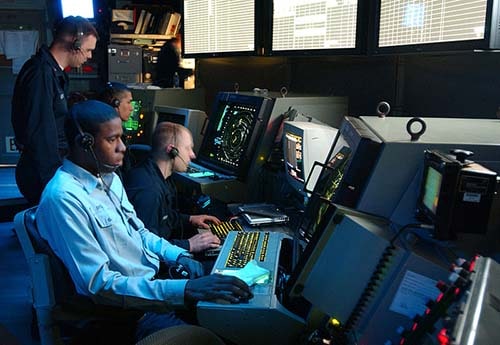 navy air traffic control at work