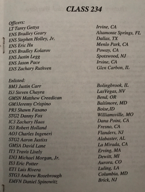 buds class 234 graduation list