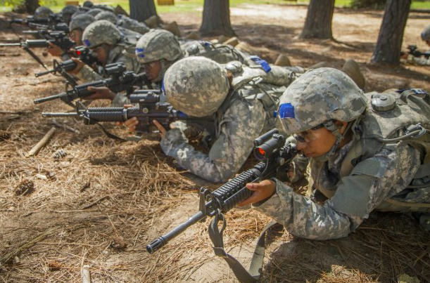 firing rifles at army basic training
