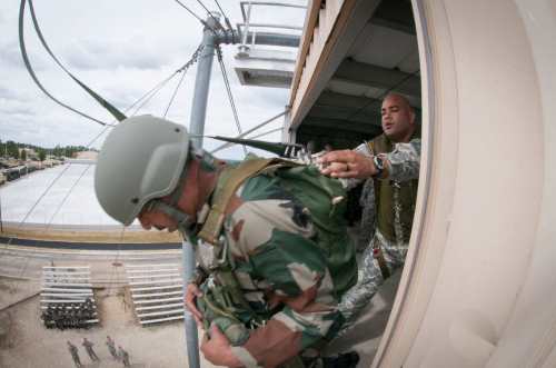 35 foot tower at army airborne school