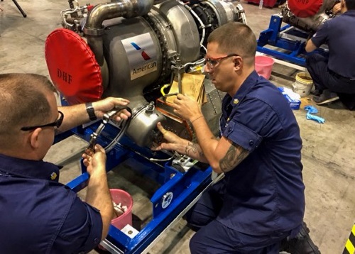 coast guard avionics electrical tech at work