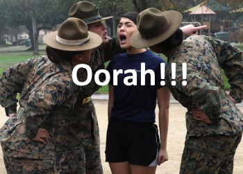 marine recruit yelling oorah