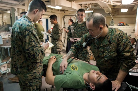 navy hospital corpsman at work