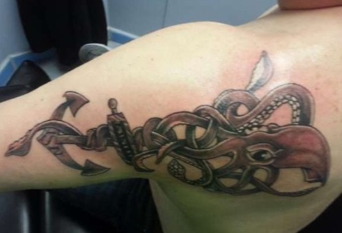 navy squid tattoo