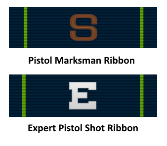 navy marksman and expert pistol ribbon - navy boot camp