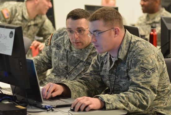 air force cyber security officers at work
