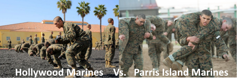 hollywood marines vs parris island