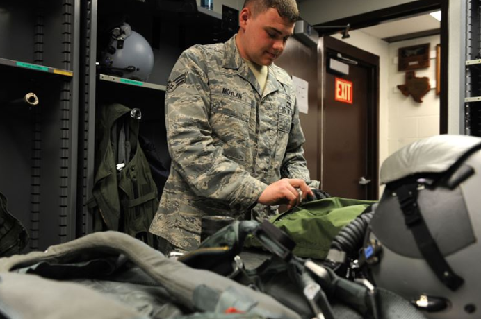 an Aircrew Flight Equipment at work