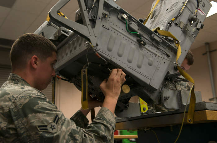 an Aircrew Egress Systems at work