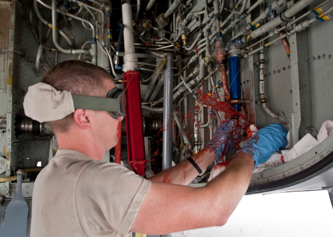 an Aircraft Hydraulic Systems at work