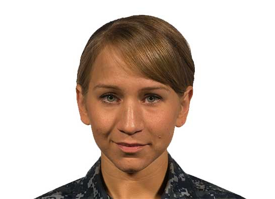 navy female hair bangs must not drop below the eyebrow