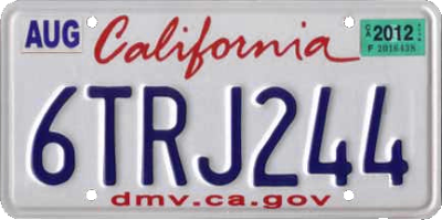 sample license plate