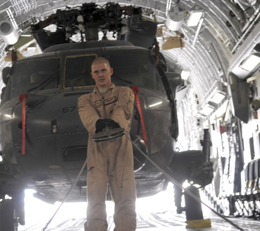 an Aircraft Loadmaster at work