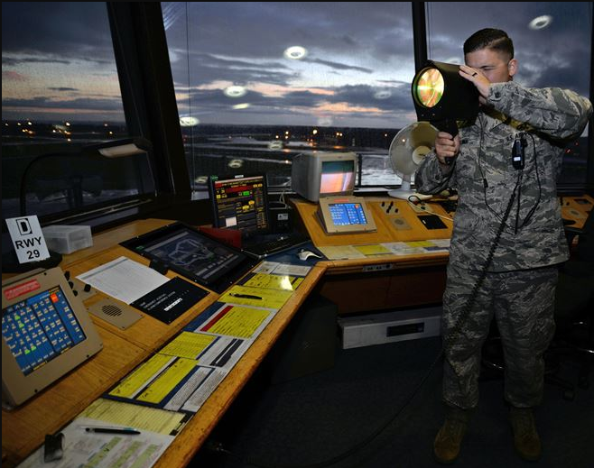 an Air Traffic Controller at work