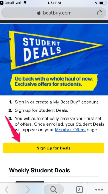 best buy student deals - mobile