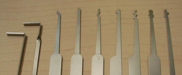Examples of lock picking tools used during SAD training