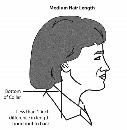 medium length hair syle females - us army standards and regulations