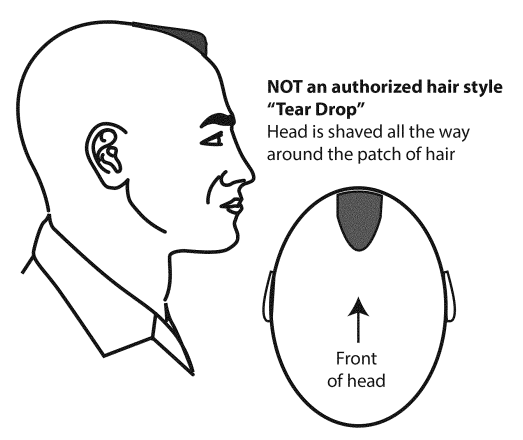 tear drop hairstyle is prohibited in the army