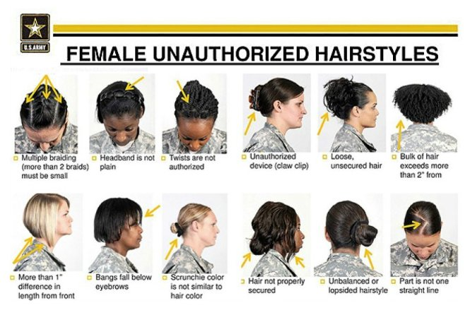 unauthorized female hairstyles - us army