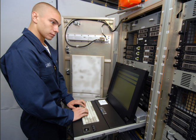 an Information Systems Technician at work