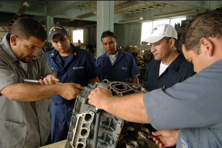 an Machinery Technician at work