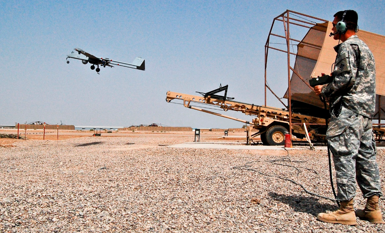 an Tactical Unmanned Aerial Vehicle Operator at work