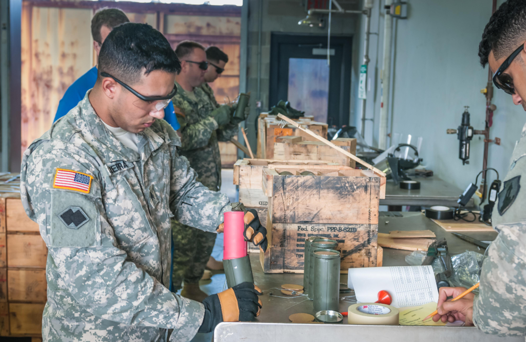 an Ammunitions Specialist at work