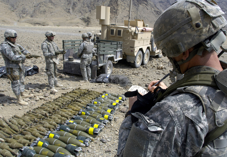 an Explosive Ordinance Disposal Specialist at work