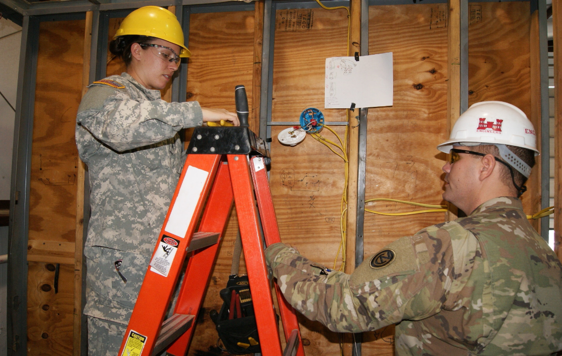 an Interior Electrician at work