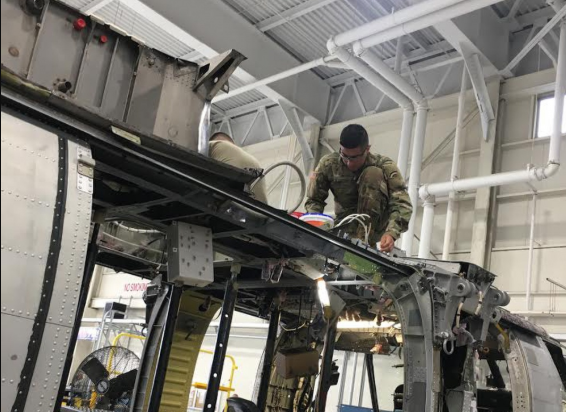 an Avionic Mechanic at work