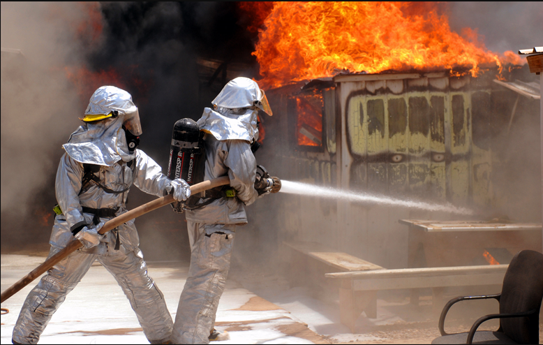 an Firefighter at work