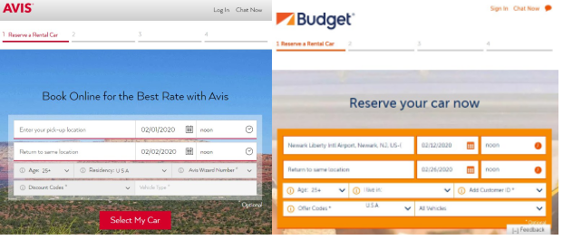 avis and budget military discounts side by side
