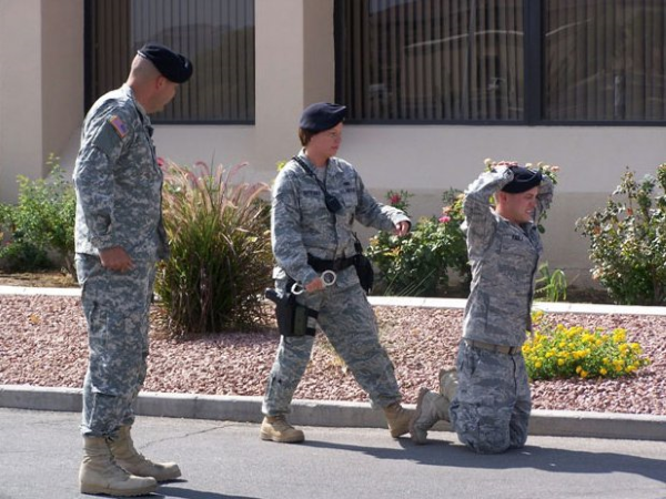 mock military arrest