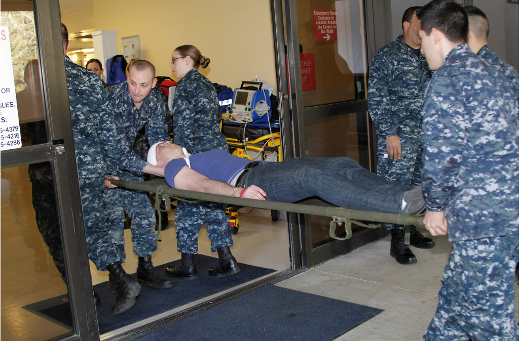 an Hospital Corpsman at work