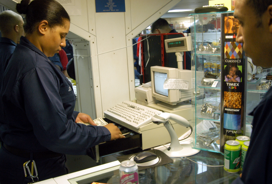 an Ship's Serviceman at work