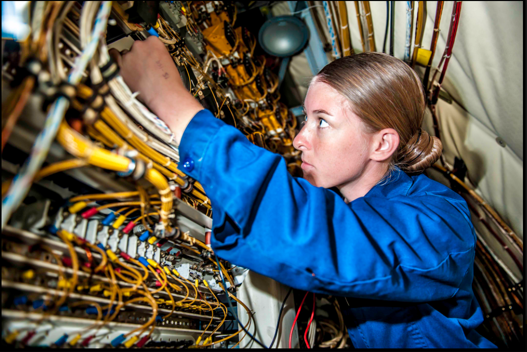 an Aviation Electrician's Mate at work