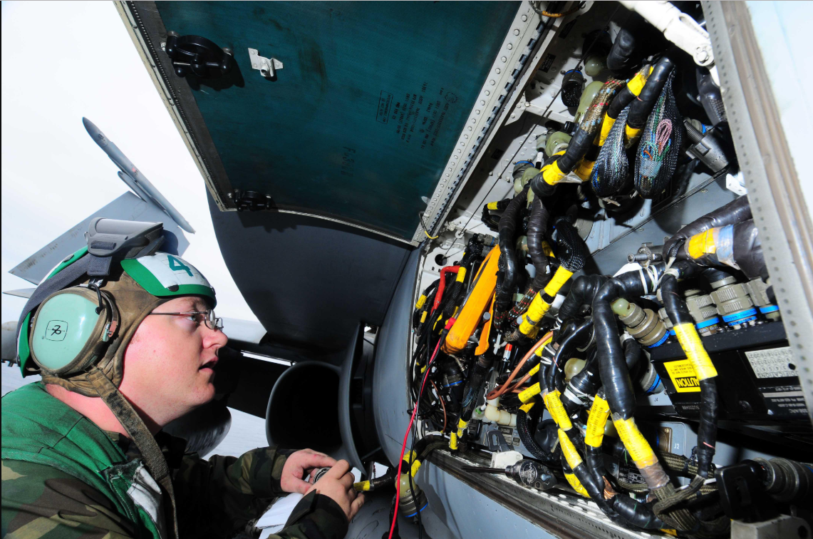 an Aviation Electronics Technician at work