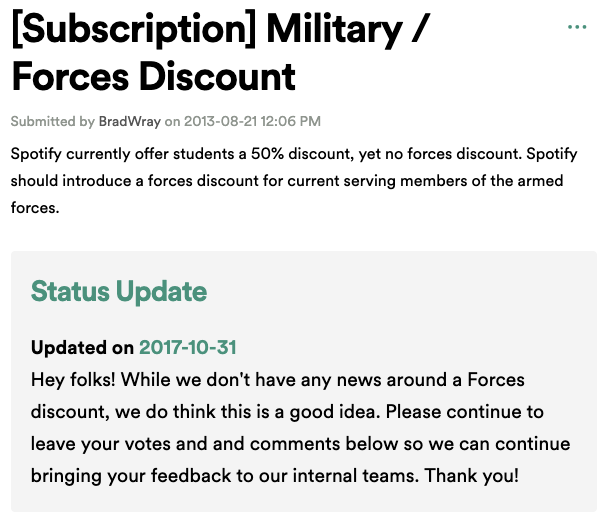 Spotify Military Discount Forum