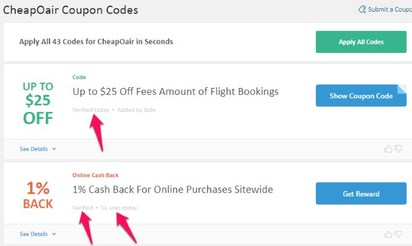 cheapoair retailmenot coupon codes