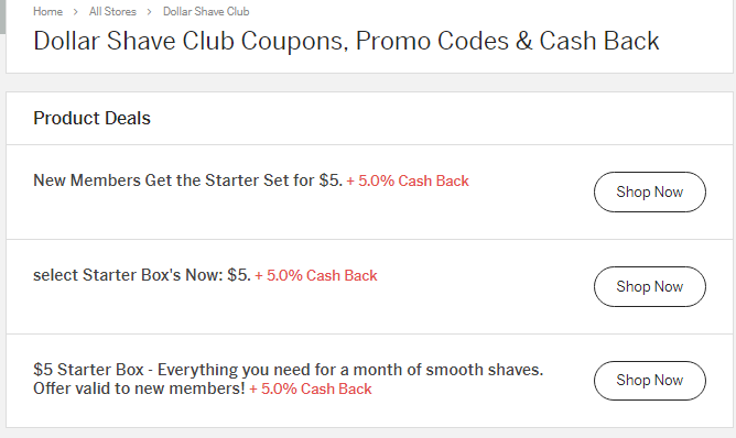 ebates dollar shave club discounts and coupons