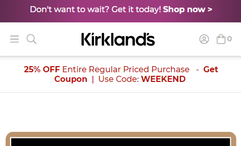 kirklands coupon code