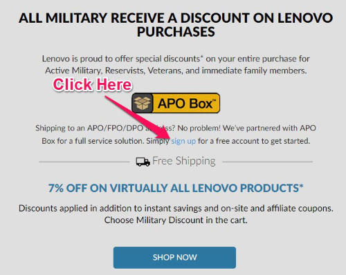 lenovo military discount sign up