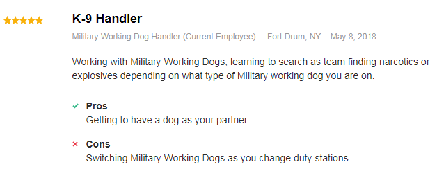 military dog handler review