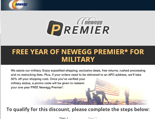 newegg premier for military