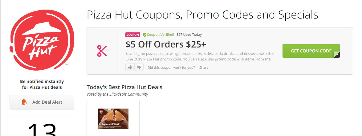 pizza hut promo code