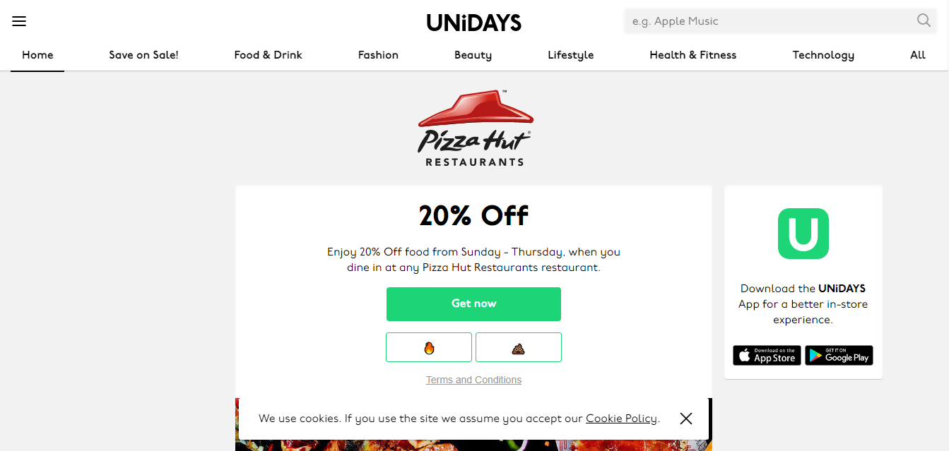pizza hut student discount