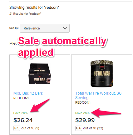 search for redcon supplements