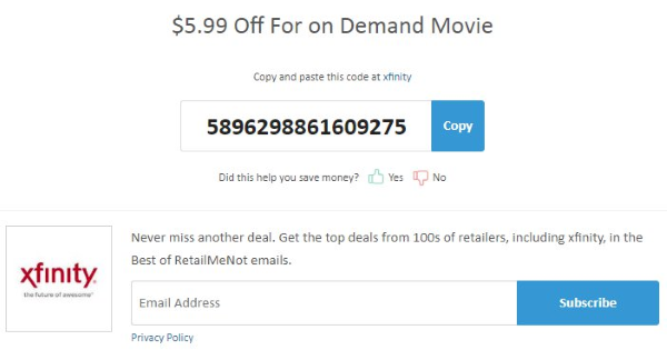 xfinity discount for on demand movie