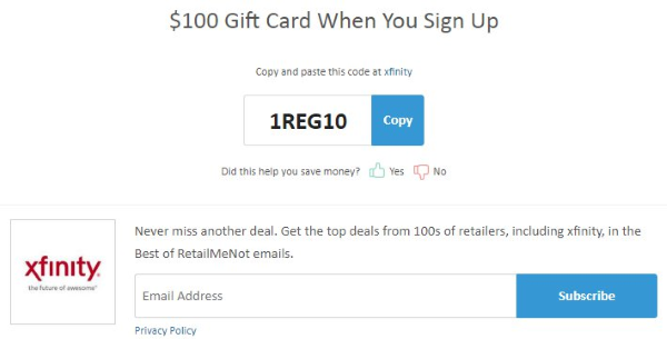 xfinity gift card offer - retailmenot