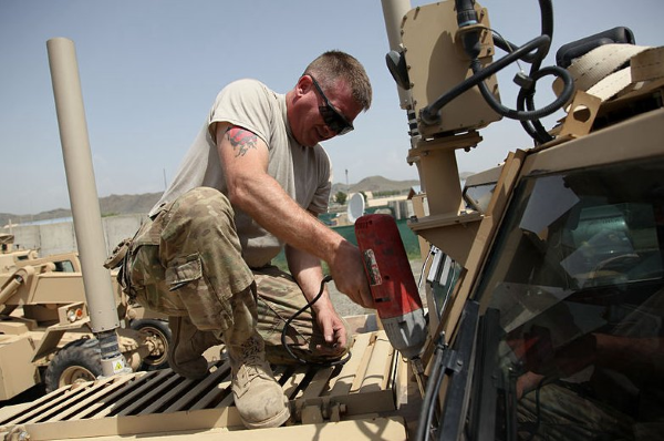 Navy Construction Mechanic at work